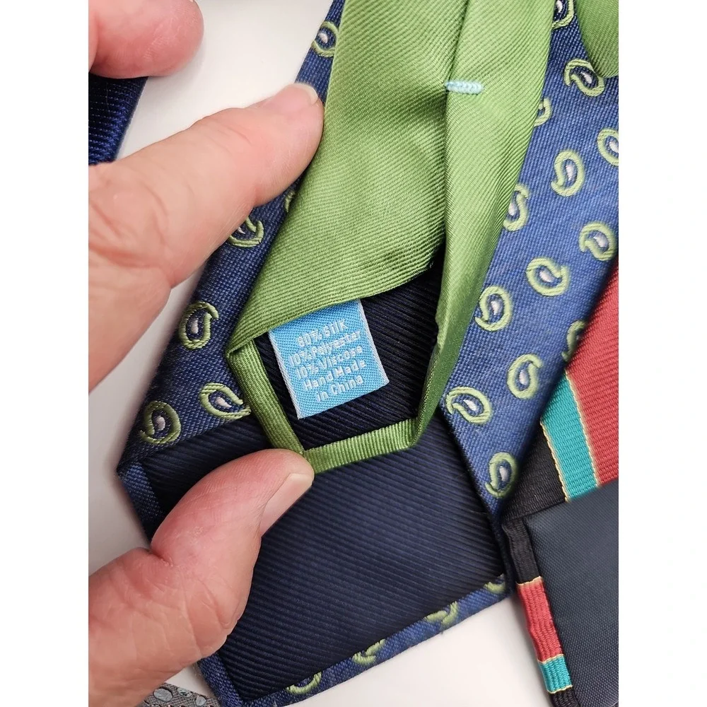 Vintage Men's Silk Tie Lot of 7 Banana RepublicTie BarCountess Mara Mixed Brands
